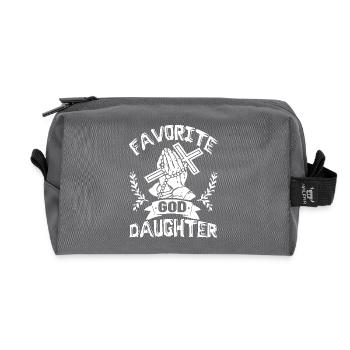 Daughter Favorite God Daughter Funny Father's day - Recycled Toiletry Zip Bag - anthracite - Front