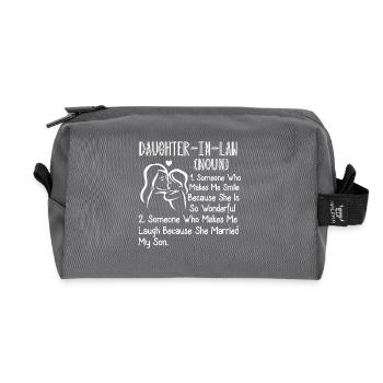 Daughter in law Definition Funny Father's Day - Recycled Toiletry Zip Bag - anthracite - Front