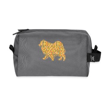 Samoyed Geometric - Recycled Toiletry Zip Bag - anthracite - Front