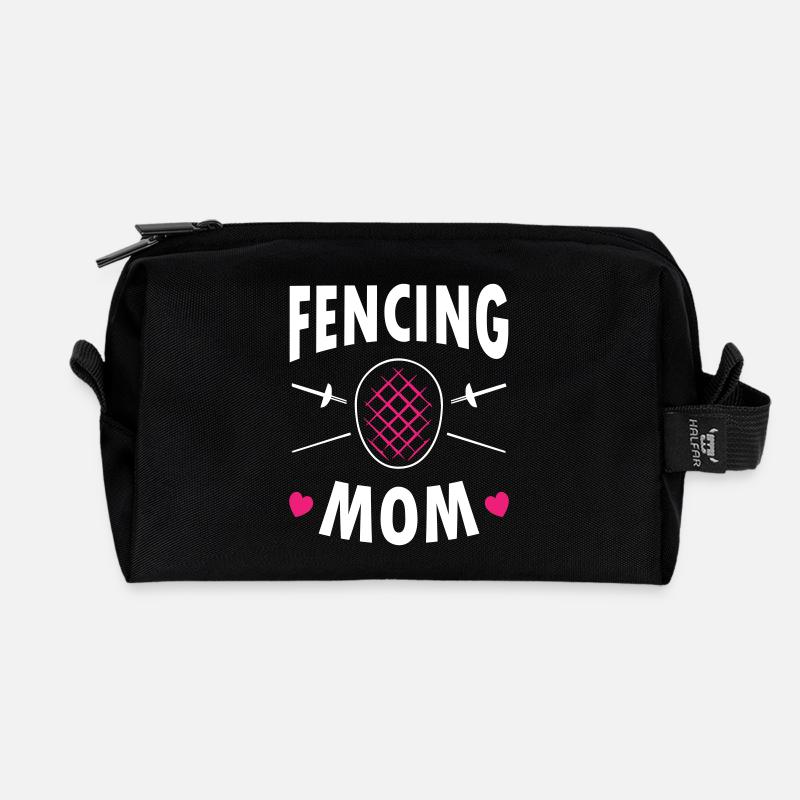 Fencing Mom - Recycled Toiletry Zip Bag - black