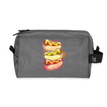 Collation hot-dog - Trousse de toilette en tissu recyclé - anthracite - Devant