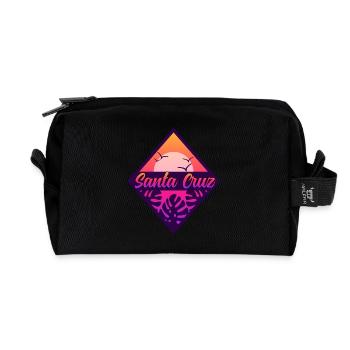 Santa Cruz Sunset Palmen, Sonne Geschenkidee - Recycelte Kulturtasche - Schwarz - Vorne