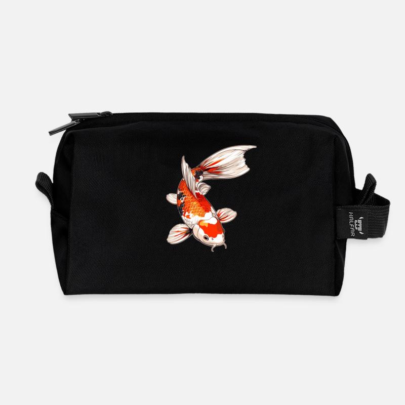 Koi Koi Carp - Recycled Toiletry Zip Bag - black