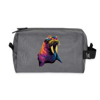 Walross Stoßzähne Robbe Wilde Pazifische Walrosse - Recycelte Kulturtasche - Anthrazit - Vorne