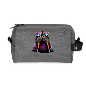 Walross Stoßzähne Robbe Wilde Pazifische Walrosse - Recycelte Kulturtasche - Anthrazit - Vorne