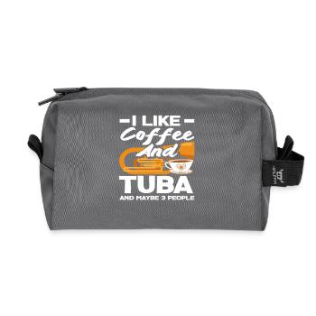 Tuba Spieler Kaffee Und Tuba Fan - Recycelte Kulturtasche - Anthrazit - Vorne