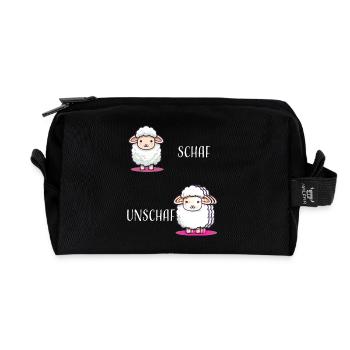 Schaf Unschaf lustiges cooles Geschenk - Recycelte Kulturtasche - Schwarz - Vorne