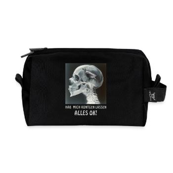 I had everything x-rayed Ok funny saying - Recycled Toiletry Zip Bag - black - Front
