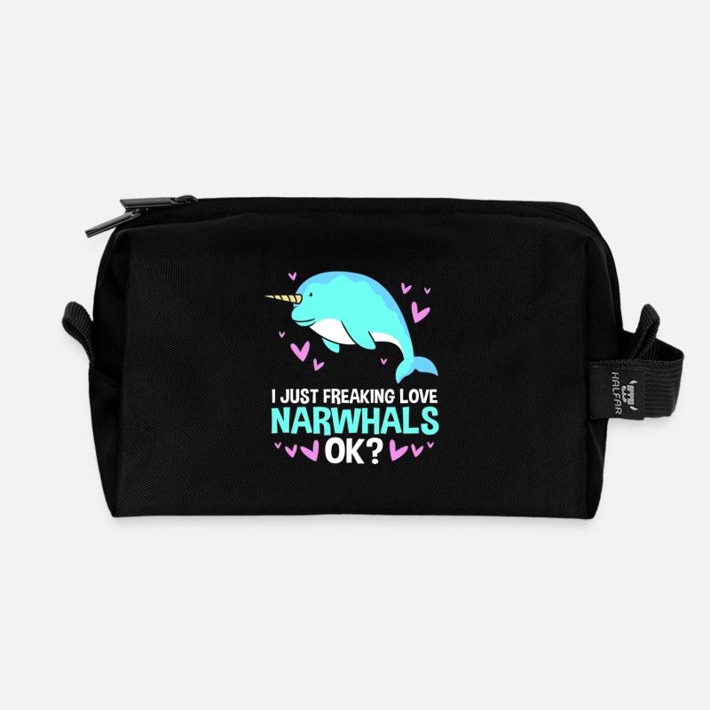 Narwal - Recycelte Kulturtasche - Schwarz