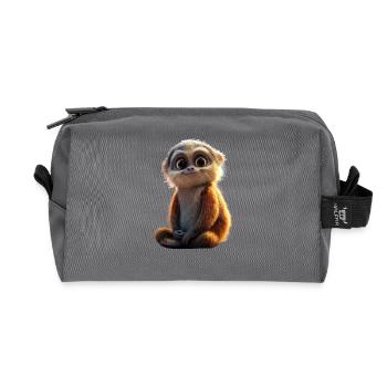 Gibbon Monkey Whitehand Gibbon Monkey Cute Lar Gibbons - Recycled Toiletry Zip Bag - anthracite - Front
