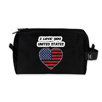T-shirt I LOVE YOU UNITED STATES 2025 - Trousse de toilette en tissu recyclé - noir - Devant