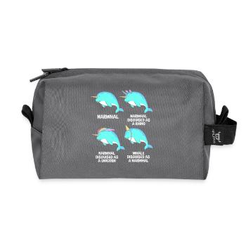 Narval - Trousse de toilette en tissu recyclé - anthracite - Devant