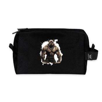 Dog Pit Muscles Bodybuilding Beast - Recycled Toiletry Zip Bag - black - Front