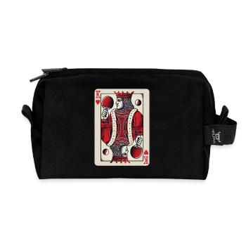 Rétro jouer à la carte tennis de table King style vintage - Trousse de toilette en tissu recyclé - noir - Devant
