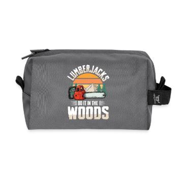 Lumberjacks Do it in the Woods - Recycled Toiletry Zip Bag - anthracite - Front
