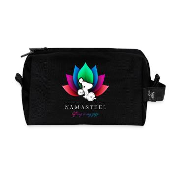 NAMASTEEL: Lifting is my Yoga! - Recycelte Kulturtasche - Schwarz - Vorne