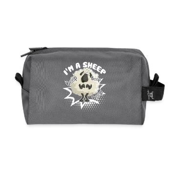 Sheep Beep Beep I am A Sheep - Recycled Toiletry Zip Bag - anthracite - Front