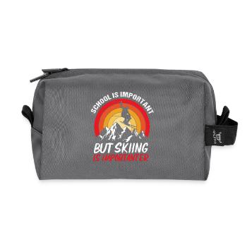 Ski Ski Holiday - Recycled Toiletry Zip Bag - anthracite - Front