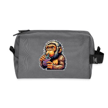 Neanderthal Bubble Tea - Recycled Toiletry Zip Bag - anthracite - Front