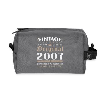 18 Jahre 2007 Vintage Geburtstagsgeschenk - Recycelte Kulturtasche - Anthrazit - Vorne