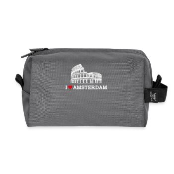 I Love Amsterdam Niederlande Herz Flagge Kolosseum - Recycelte Kulturtasche - Anthrazit - Vorne