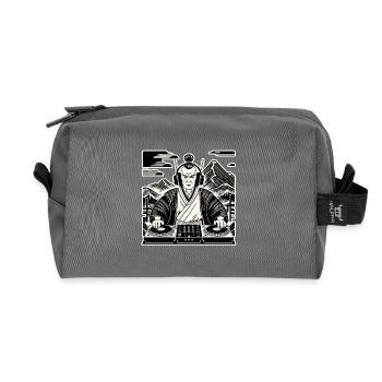 DJ Samurai Music Retro Streetwear Design - Recycled Toiletry Zip Bag - anthracite - Front