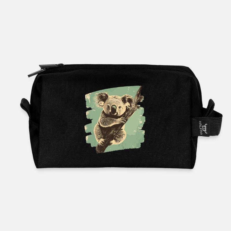 Koala - Recycelte Kulturtasche - Schwarz