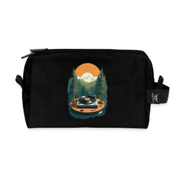 Musik Streetwear Outfit Plattenspieler Natur - Recycelte Kulturtasche - Schwarz - Vorne