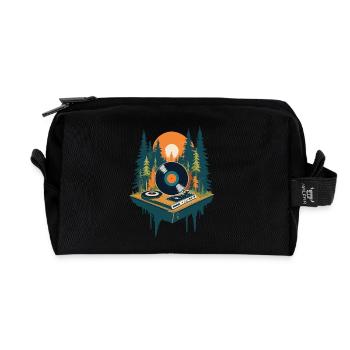 Musik Retro Streetwear Plattenspieler - Recycelte Kulturtasche - Schwarz - Vorne