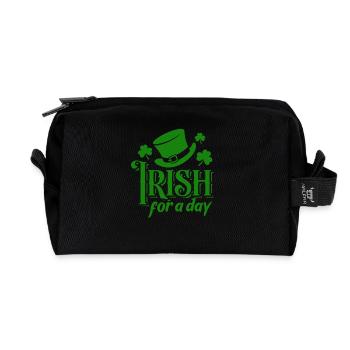 Irish for a day - Shamrock - Ireland - Recycled Toiletry Zip Bag - black - Front