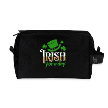 Irish for a day - Shamrock - Ireland - Recycled Toiletry Zip Bag - black - Front