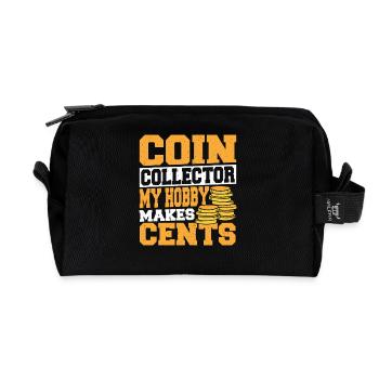 Coin Collecting Coin Collectors Cent Numismatists - Recycled Toiletry Zip Bag - black - Front