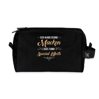 Keine Macken nur Special Effects Spruch - Recycelte Kulturtasche - Schwarz - Vorne