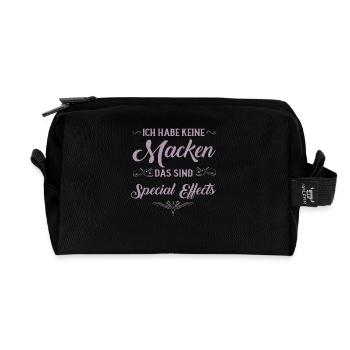 Keine Macken nur Special Effects Spruch - Recycelte Kulturtasche - Schwarz - Vorne