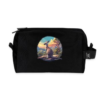 Kangaroos Kangaroo - Recycled Toiletry Zip Bag - black - Front