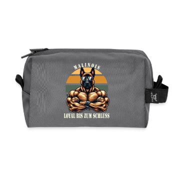 Loyal bis zum Schluss muskulöser Malinois - Recycelte Kulturtasche - Anthrazit - Vorne