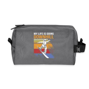 Snowboard Snowboarding Snowboardurlaub Snowboarder - Recycelte Kulturtasche - Anthrazit - Vorne