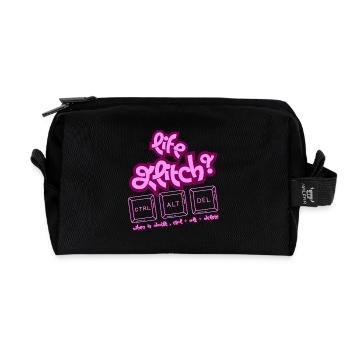 Life Glitch Keyboard - Recycled Toiletry Zip Bag - black - Front