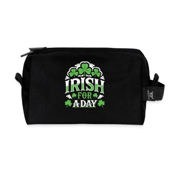 Irish for a day - Shamrock - Ireland - Recycled Toiletry Zip Bag - black - Front