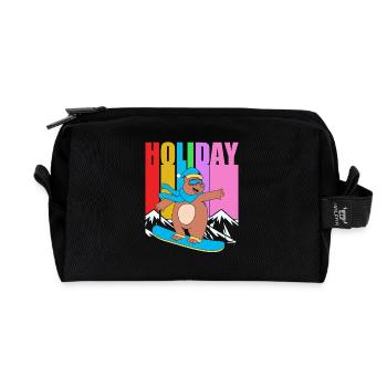 Snowboard Snowboarding Snowboard Holidays Snowboarders - Recycled Toiletry Zip Bag - black - Front
