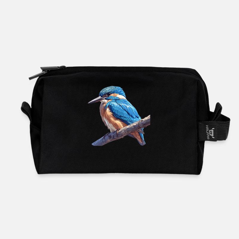 Eisvögel Eisvogel - Recycelte Kulturtasche - Schwarz