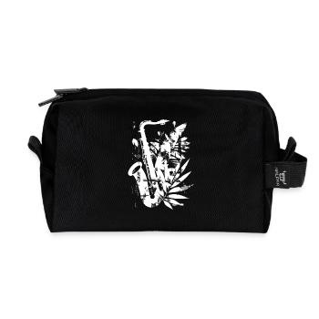 Saxophone Cartoon Style - Trousse de toilette en tissu recyclé - noir - Devant