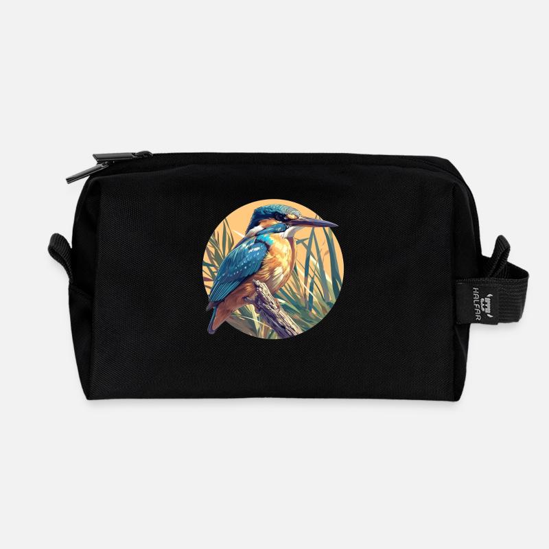 Eisvögel Eisvogel - Recycelte Kulturtasche - Schwarz