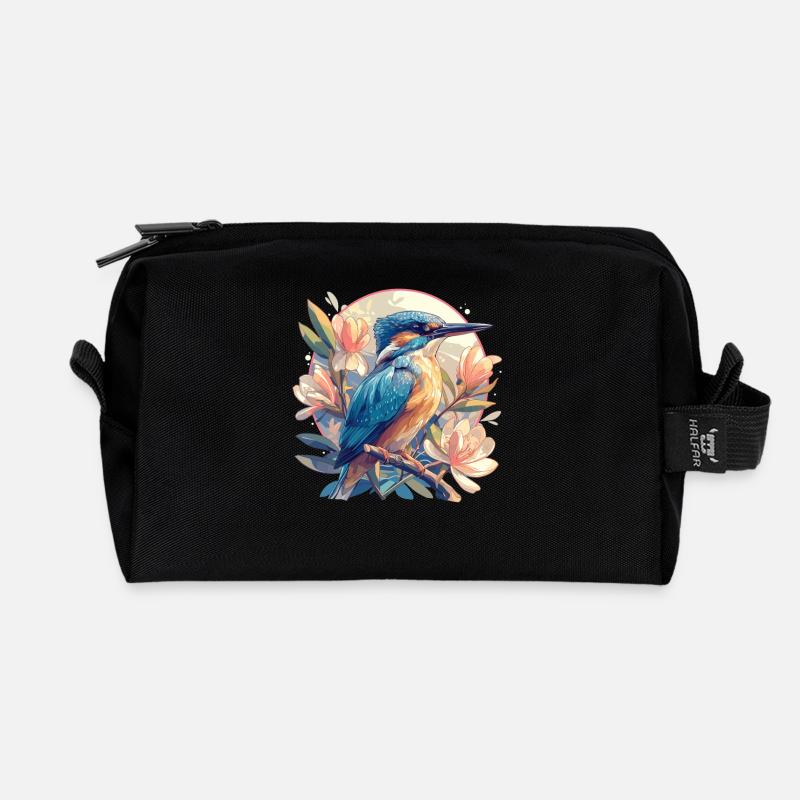 Eisvögel Eisvogel - Recycelte Kulturtasche - Schwarz
