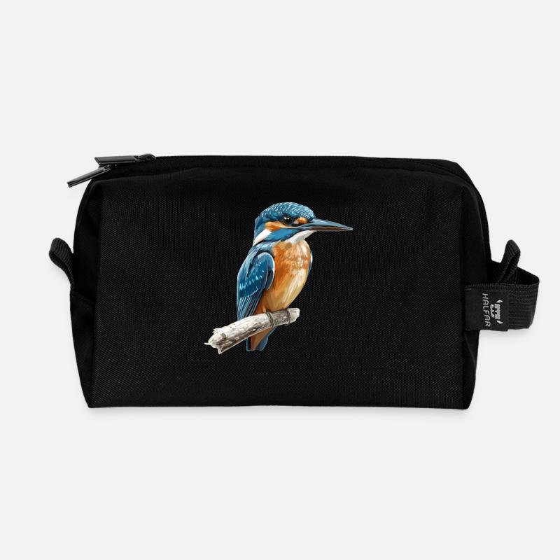 Eisvögel Eisvogel - Recycelte Kulturtasche - Schwarz