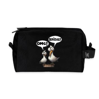 seriously omg Fun Shirt - Recycled Toiletry Zip Bag - black - Front
