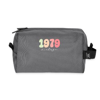 Anniversaire Année de naissance 1979 - Trousse de toilette en tissu recyclé - anthracite - Devant