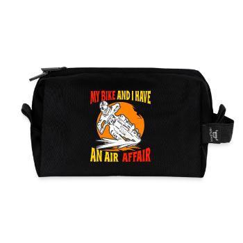 Un motard tout-terrain qui fait du vélo et j’ai une liaison aérienne - Trousse de toilette en tissu recyclé - noir - Devant