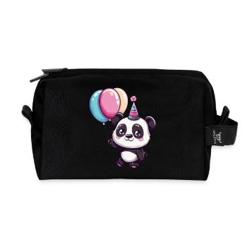 Panda Geburtstag Baby - Recycelte Kulturtasche - Schwarz - Vorne