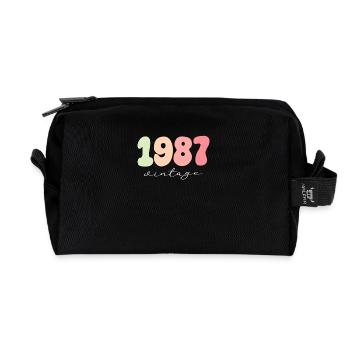 Birthday Year of birth 1987 - Recycled Toiletry Zip Bag - black - Front